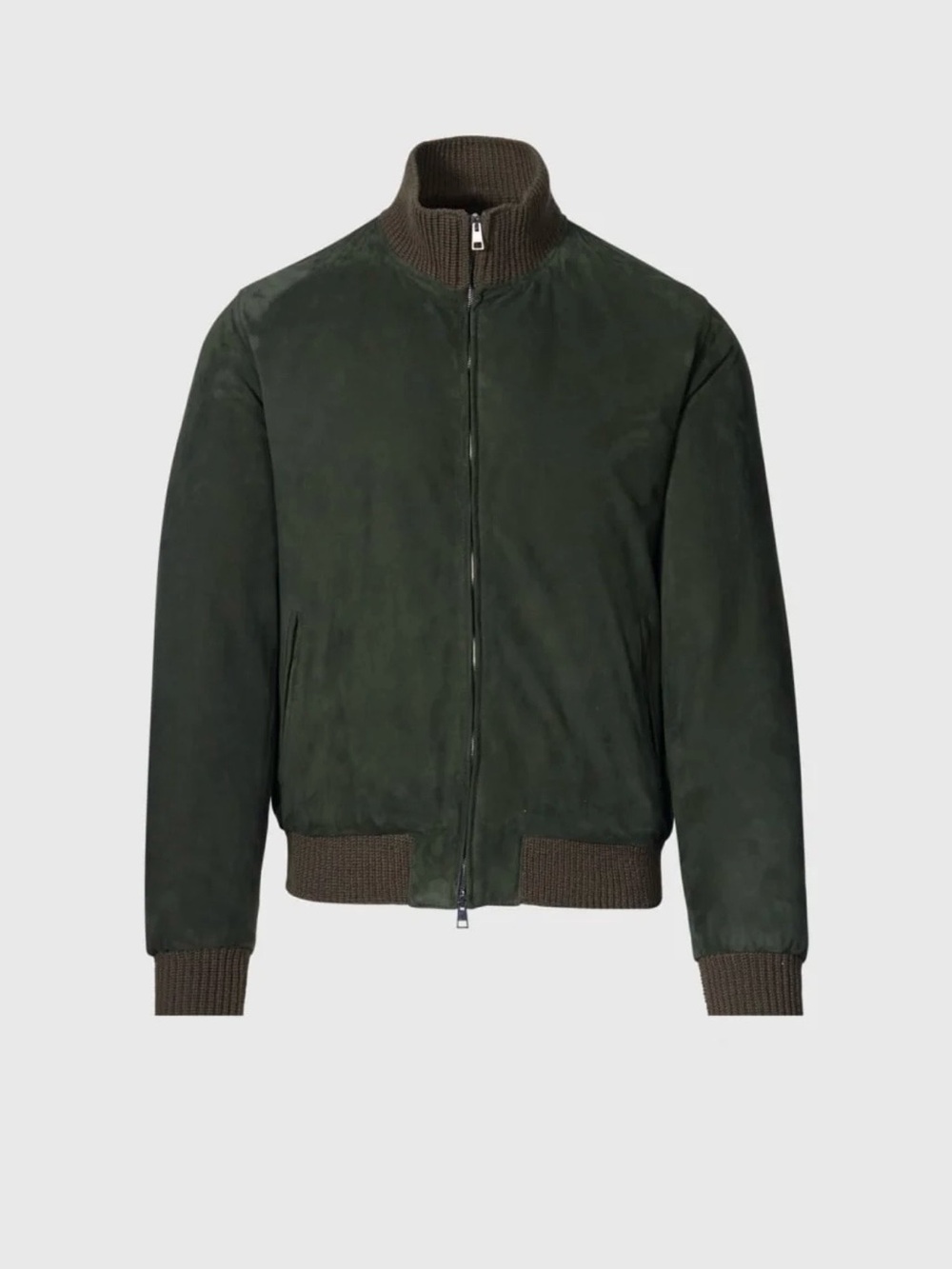 Paul Stuart Olive Green Suede Bomber Jacket XXL (Fits L/XL)
